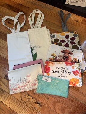 NWOT Bundle of 9 Assorted Totes and Pouches